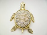 4” White Crystal, Yellow Turtle jewelry